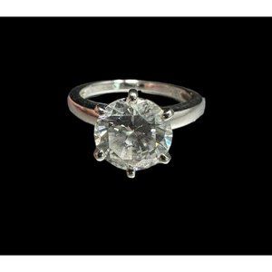 Ring 925 Round Cut CZ Engagement Band Size 7 Signed